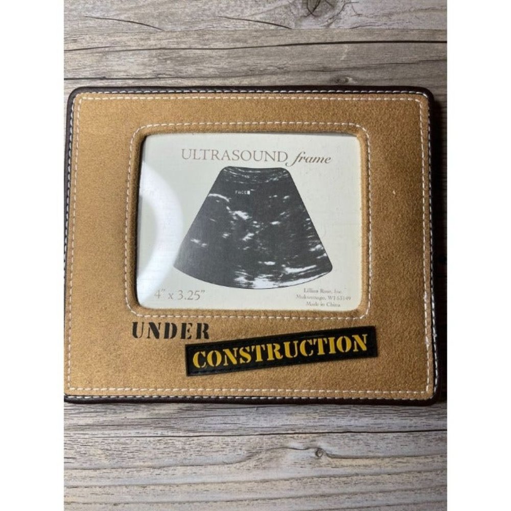 Under Construction 4 x 3.25 Ultrasound Baby Father's Day Gift Frame